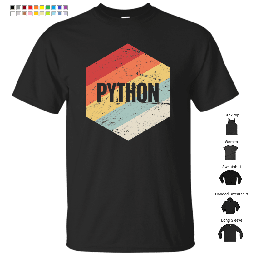 Retro Python Programming Language Icon T-Shirt