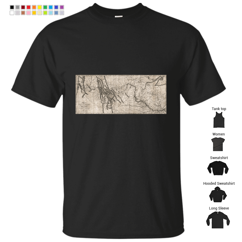 Lewis & CLARK's Hand-drawn Map Of Discovery 1804 T-Shirt