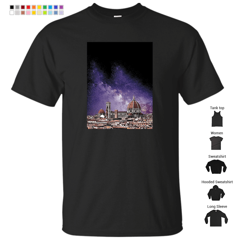 Digital Art - The Cosmo Over Florence T-Shirt