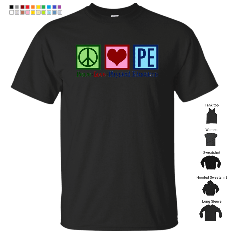 Peace Love Pe Teacher | Physical Education T-Shirt