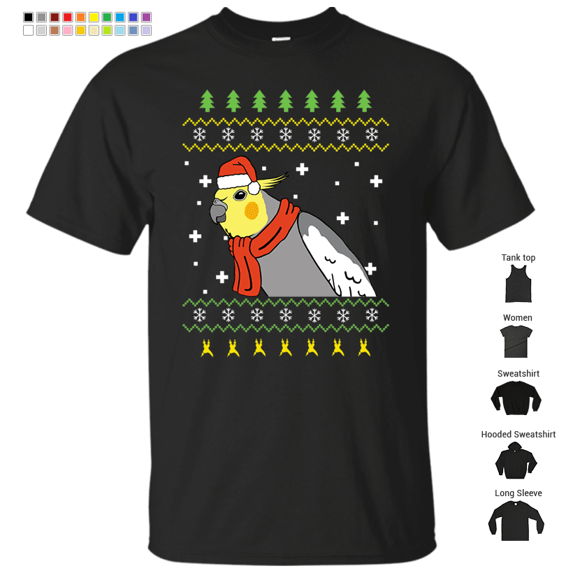 Grey Cockatiel Christmas Sweater T-Shirt